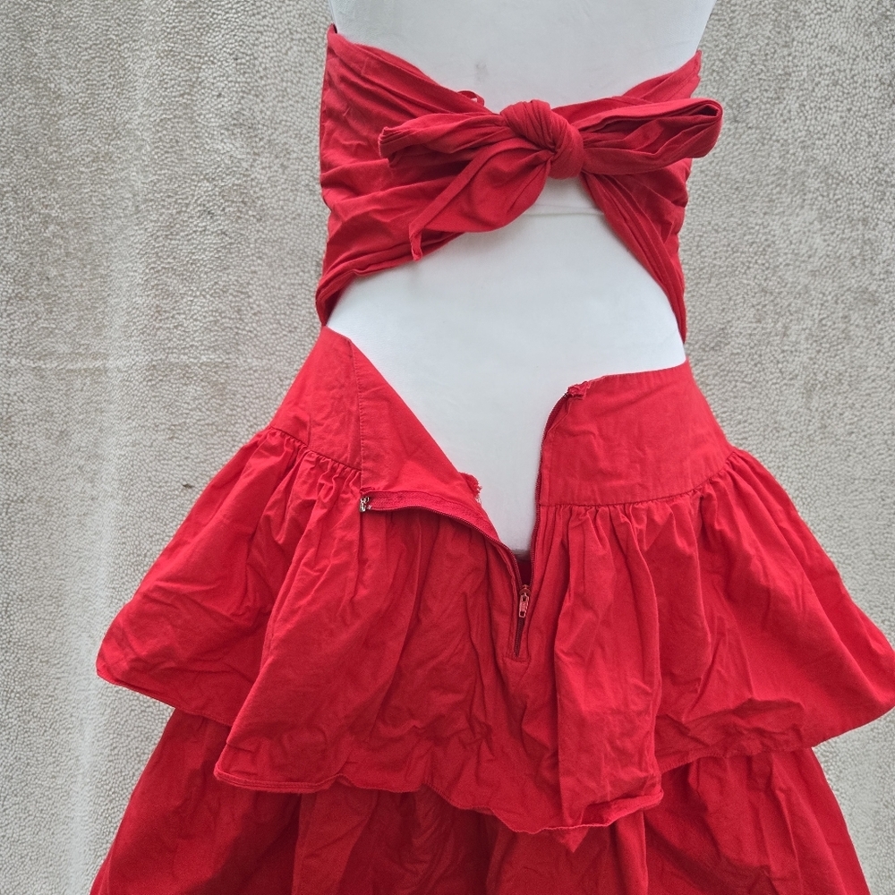 MOONGLOW Chic Strapless Red Ruffle Dress - Picture 11 of 15